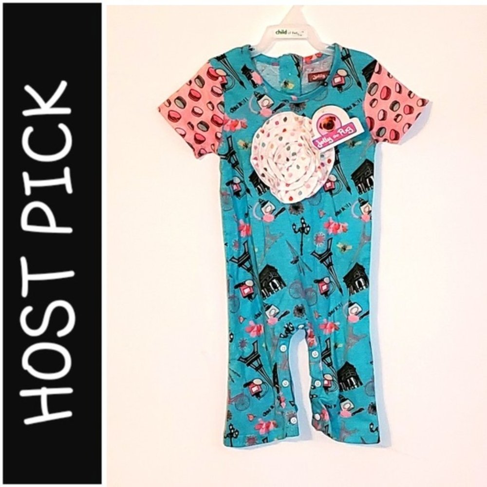 Jelly the Pug Baby Girl's Anna Cotton Romper